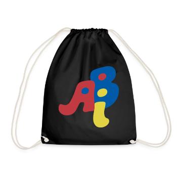 Abi - Abitur - Geschenk - Turnbeutel - Schwarz - Vorne
