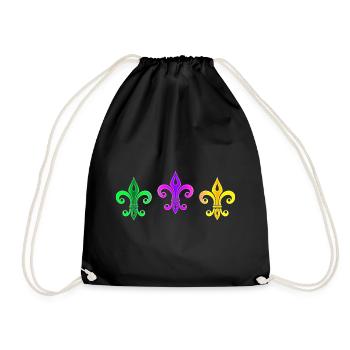 Fleur de Lys Lily Mardi Gras Mardi Gras - Drawstring Bag - black - Front