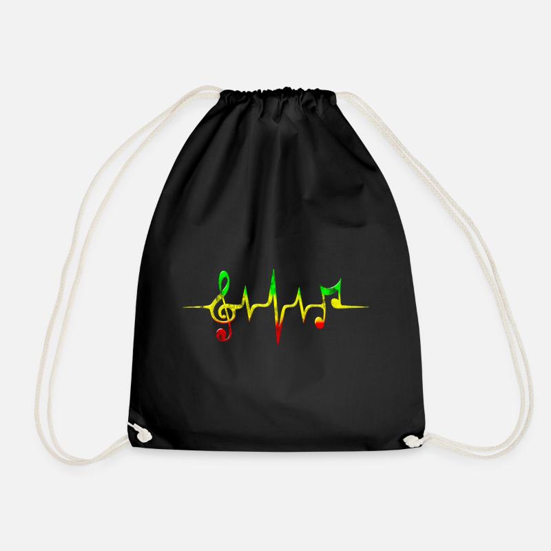Reggae Sheet Music Vintage Sheet Music Pulse - Drawstring Bag - black