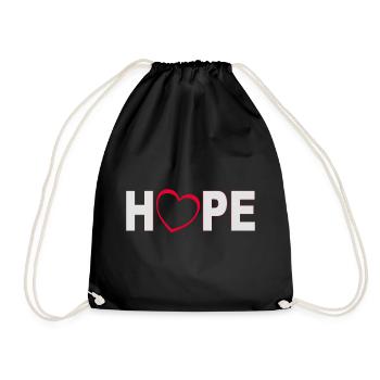 Hope with heart - Drawstring Bag - black - Front