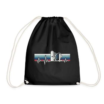 HEARTBEAT LARGE FORMAT PHOTOGRAPHY RUNNING FLOOR CAMERA - Drawstring Bag - black - Front