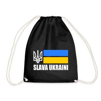 Ukraine flagge - Turnbeutel - Schwarz - Vorne