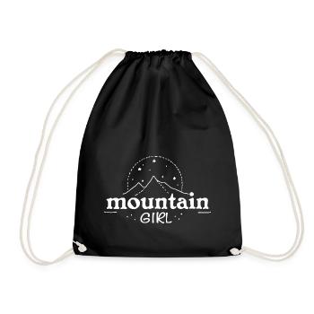 Mountain Sports Design I Love Mountains Women Saying - Drawstring Bag - black - Front