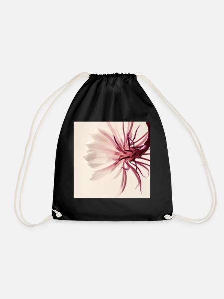 Minimalistische Blume Aquarell Beige - Turnbeutel - Schwarz
