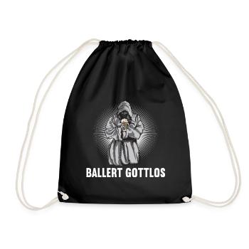 Ballert Gottlos Bier Saufen Biere Biergarten - Turnbeutel - Schwarz - Vorne