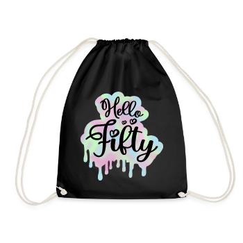 Célébrer 50ème Anniversaire Femme 50 Ans Tie Dye - Sac de sport léger - noir - Devant
