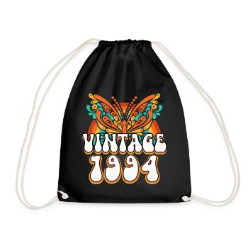 Vintage Hippies 1994 30 Years Anniversary Woman - Drawstring Bag - black - Front