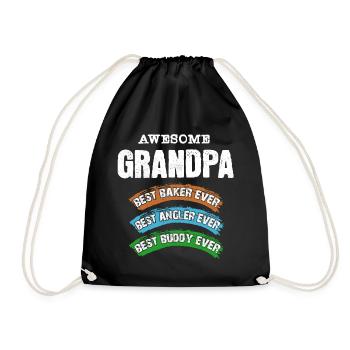 Grandpa Best Angler Baker Buddy Buddy - Drawstring Bag - black - Front