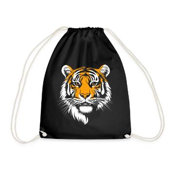 Tigre Portrait Grand Chat Animaux Animal - Sac de sport léger - noir - Devant