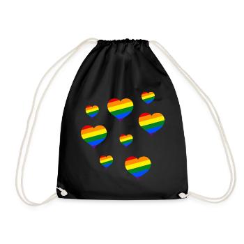 Gay Pride Christopher Street Day CSD Rainbow - Drawstring Bag - black - Front