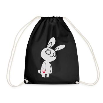 Zombie Hase – Gothic Bunny Halloween Blut Shirt - Turnbeutel - Schwarz - Vorne