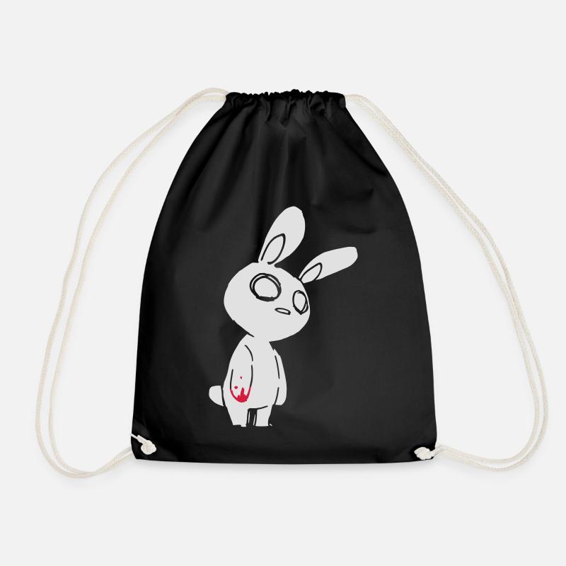 Zombie Hase – Gothic Bunny Halloween Blut Shirt - Turnbeutel - Schwarz