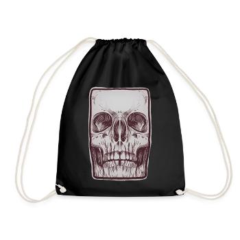 Front Skull - Drawstring Bag - black - Front