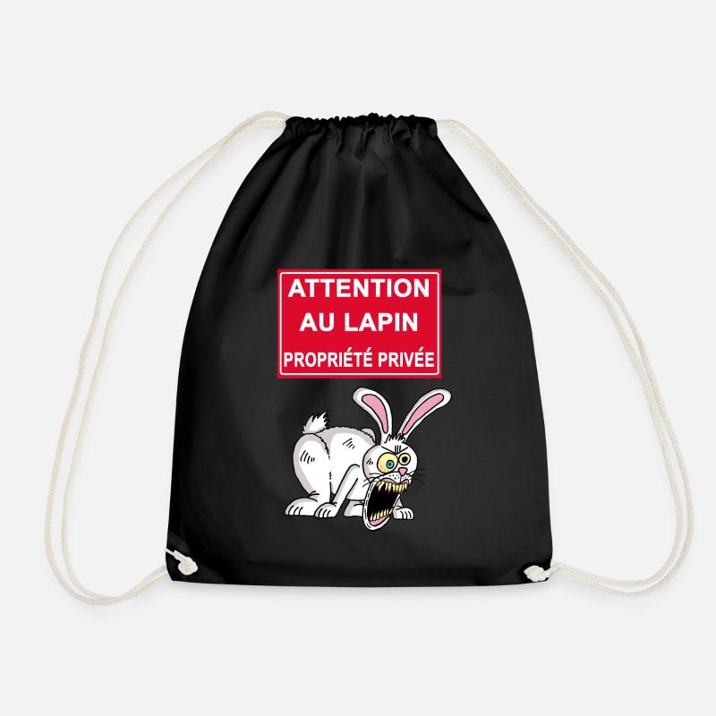 Attention au lapin blanc - Sac de sport léger - noir
