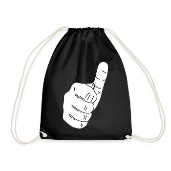 Daumen hoch - Thumbs up - Turnbeutel - Schwarz - Vorne