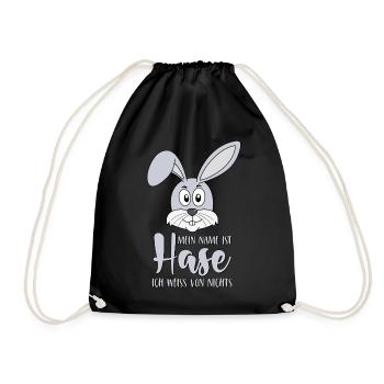 Mein Name ist Hase Ich weiss von nichts - Turnbeutel - Schwarz - Vorne