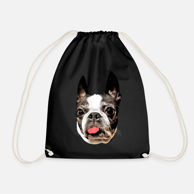 Boston Terrier Motte I - Turnbeutel - Schwarz
