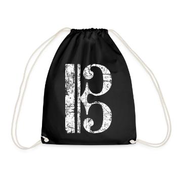 Violin key, tenor key, viola key - Drawstring Bag - black - Front