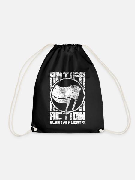Antifa Action – Alerta! Alerta! (white) - Turnbeutel - Schwarz