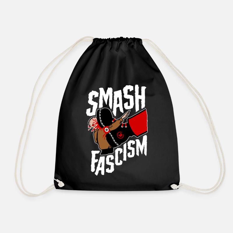Smash Fascism (white) - Turnbeutel - Schwarz