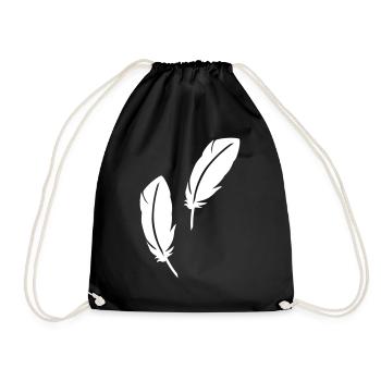 feathers - Drawstring Bag - black - Front