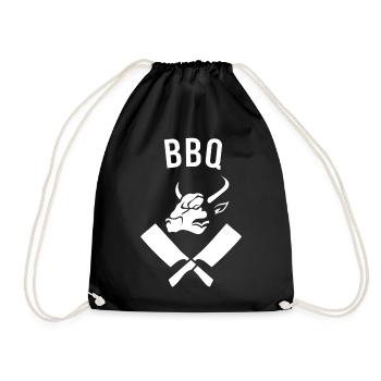 BBQ ideal for barbecue enthusiasts - Drawstring Bag - black - Front