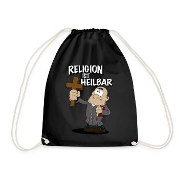 Religion ist heilbar anti Kirche shirt - Turnbeutel - Schwarz - Vorne