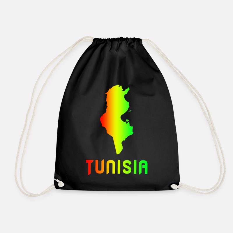 Tunesien Regenbogen Landkarten Design / Geschenk - Turnbeutel - Schwarz