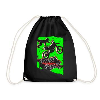 Motocross Stunt - Turnbeutel - Schwarz - Vorne