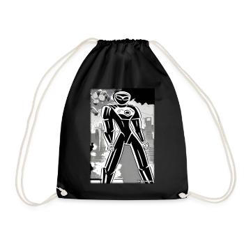 Robot Comic Future Cyborg Machine Technology - Drawstring Bag - black - Front