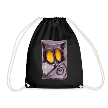 Serial Cat 22 - Drawstring Bag - black - Front