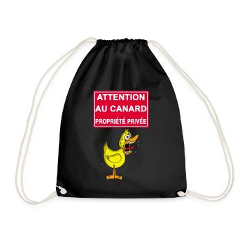 Attention au canard jaune - Sac de sport léger - noir - Devant