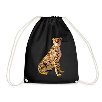 Cheetah Portrait Golden Spots - Drawstring Bag - black - Front