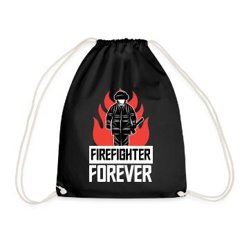 Firefighter Firefighter Fire Statement Rescuer - Drawstring Bag - black - Front
