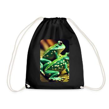 Frosch oder nicht? #043 Artenschutz und Nachhaltig - Turnbeutel - Schwarz - Vorne