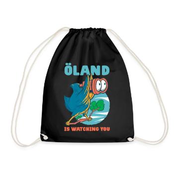 ÖLAND IS WATCHING YOU - Öland Vogelbeobachtung - Turnbeutel - Schwarz - Vorne