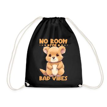No room for a bad vibes - Quokka - Drawstring Bag - black - Front