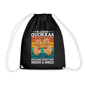 J'adore les quokkas - Sac de sport léger - noir - Devant