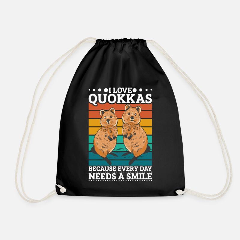 Ich liebe Quokkas - Turnbeutel - Schwarz