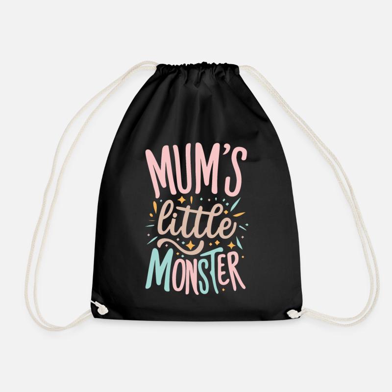 Mum's Little Monster - Drawstring Bag - black