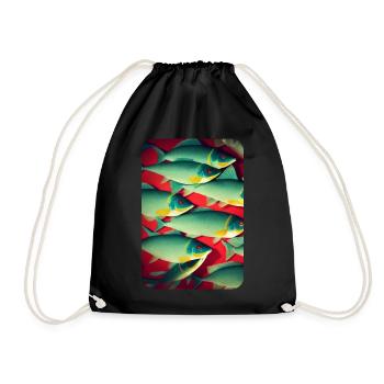 skate worm design 398 - Turnbeutel - Schwarz - Vorne