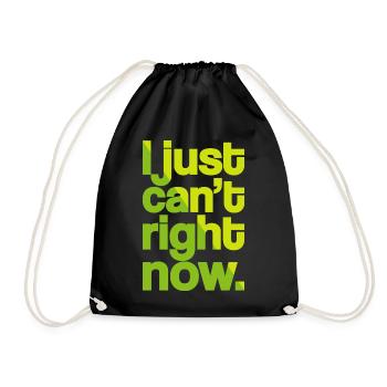 Just Can't (dark) - Drawstring Bag - black - Front