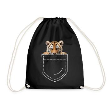 Tiger - Drawstring Bag - black - Front