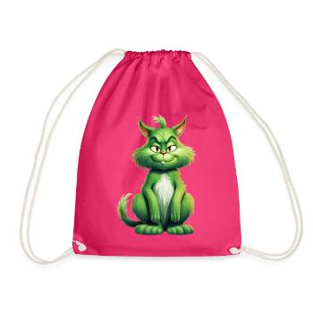 Katze Weihnachten Weihnachtselfe Geschenke Mütze - Turnbeutel - Fuchsia - Vorne