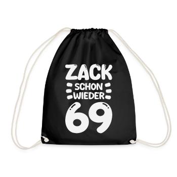 Zack 69 again! Birthday - Drawstring Bag - black - Front