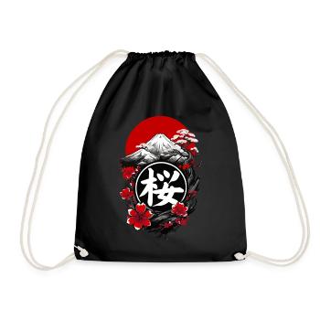 Cerisier japon en fleurs - Sac de sport léger - noir - Devant