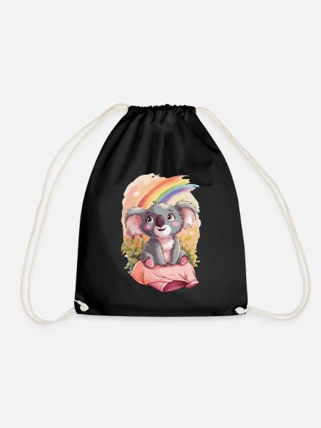 Regenbogen Koala - Turnbeutel - Schwarz