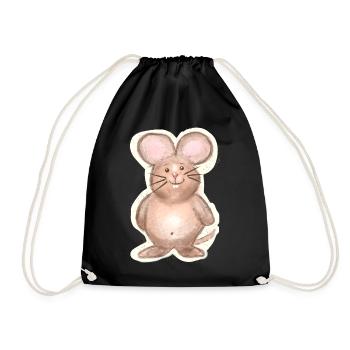 Mouse - Drawstring Bag - black - Front