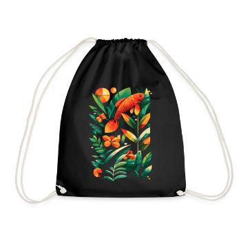 Fishing Graph - Drawstring Bag - black - Front