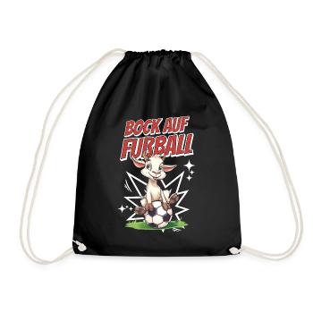 Bock Auf Fußball Lustig Humor Wortwitz Fußballer - Turnbeutel - Schwarz - Vorne